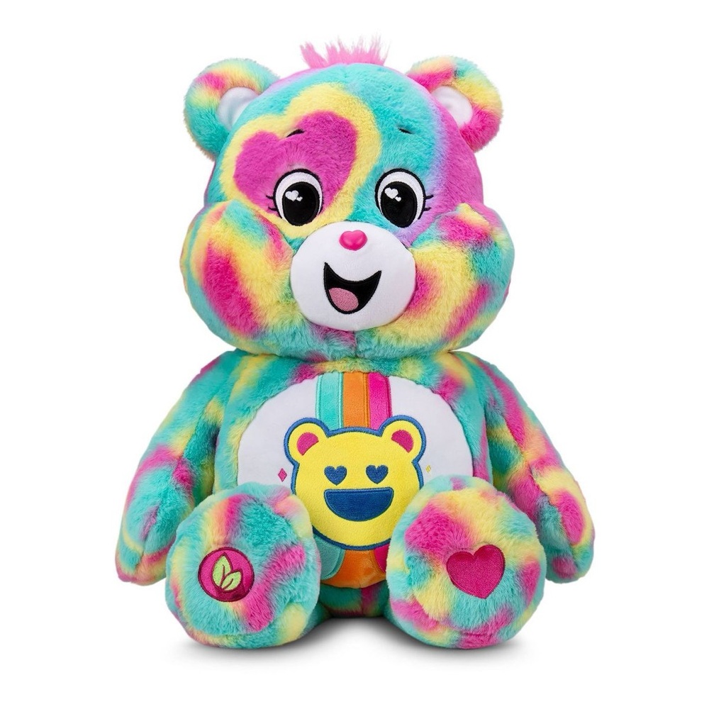 Care Bears 14” Good Vibes Bear Tie-Dye Multicolor Plush Stuffed Animal